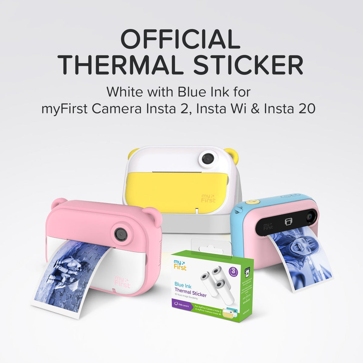 Thermal Sticker White with Blue Ink for myFirst Camera Insta 2/Insta W ...