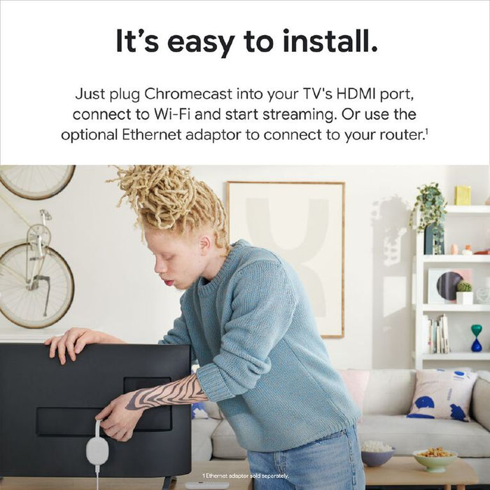 Google Chromecast with Google TV HD - Snow