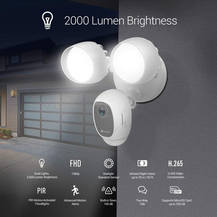 EZVIZ LC1C Smart Home Security Wireless Outdoor Camera with Floodlights - The Technology Store