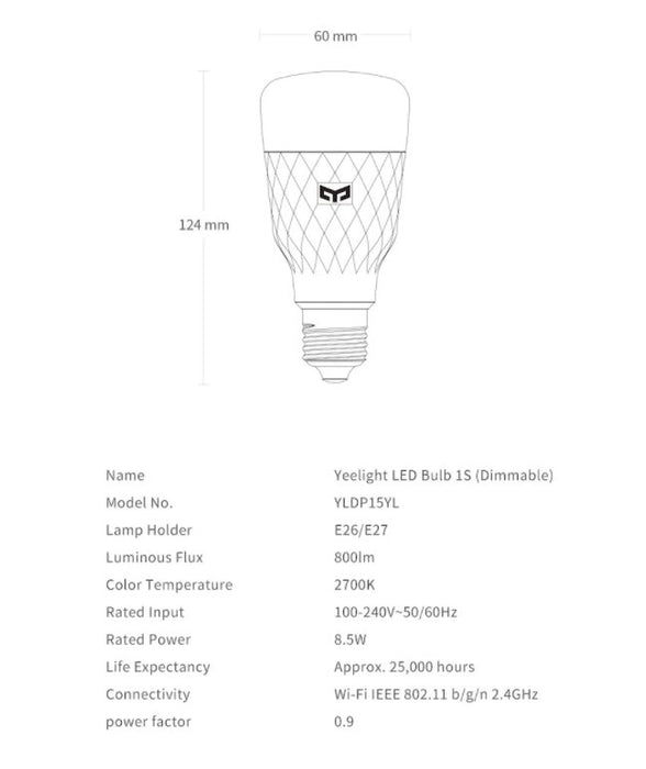 Yeelight Smart Bulb 1S (Dimmable) - The Technology Store